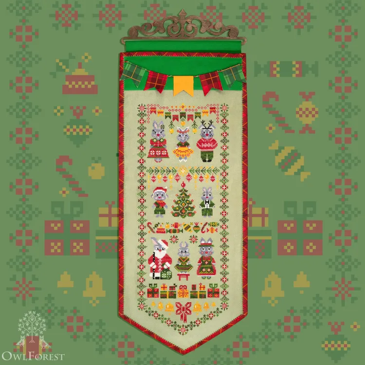 Digital embroidery chart “Christmas Rabbits”