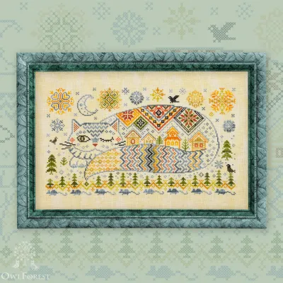 Digital embroidery chart “Bayun Cat”