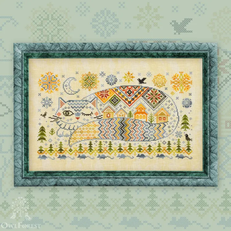 Digital embroidery chart “Bayun Cat”