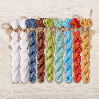 Set of OwlForest Hand-Dyed Threads for the “Christmas Miniatures” Chart (DMC)