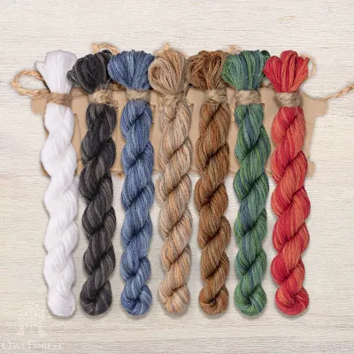 Set of OwlForest Hand-Dyed Threads for the “Winter Dining” Chart (DMC)