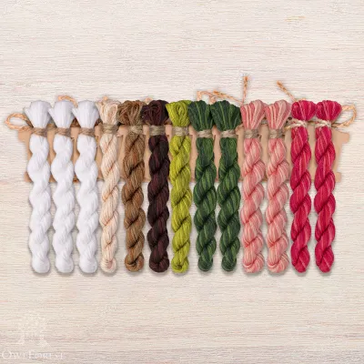 Set of OwlForest Hand-Dyed Threads for the “Rosarium” Chart (DMC)