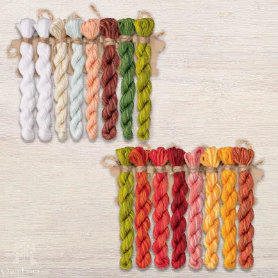 Set of OwlForest Hand-Dyed Threads for the “Summer cottage” Chart (DMC)