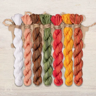 Set of OwlForest Hand-Dyed Threads for the “Proverbs. Fruit on the Tree” Chart (DMC)