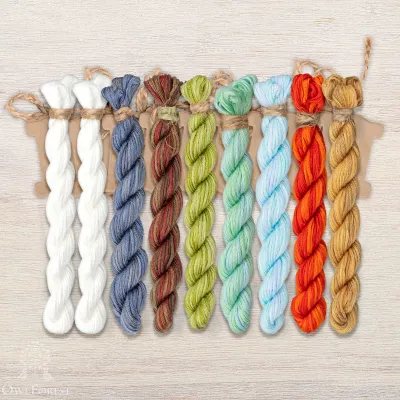 Set of OwlForest Hand-Dyed Threads for the “Christmas Miniatures” Chart (Thread Trade n.a. Kirov)