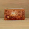 “Melancholy Time” Leather Zipper Pouch