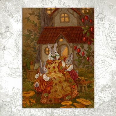 “Bunnies' Quilt” Postcard