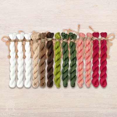 Set of OwlForest Hand-Dyed Threads for the “Rosarium” Chart (Thread Trade n.a. Kirov)