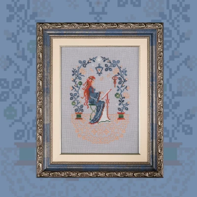 Printed Embroidery chart “Cross-Stitching by Moonlight”