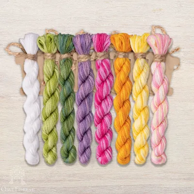 Set of OwlForest Hand-Dyed Threads for the “Orchids” Chart (DMC)