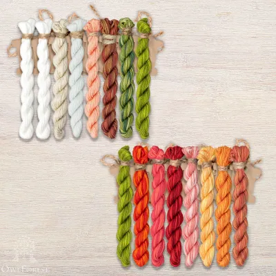 Set of OwlForest Hand-Dyed Threads for the “Summer cottage” Chart (Thread Trade n.a. Kirov)