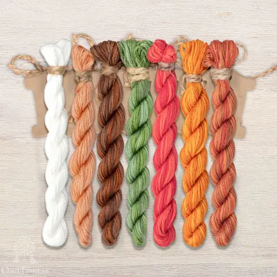 Set of OwlForest Hand-Dyed Threads for “Proverbs. Fruit on the Tree” Chart (Thread Trade n.a. Kirov)