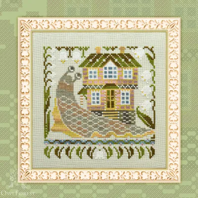 Digital embroidery chart “Snail Houses. Lilies of the Valley”
