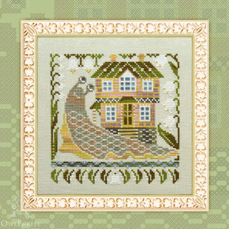 Digital embroidery chart “Snail Houses. Lilies of the Valley”