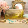 “Landscape Picture” Leather Zipper Pouch