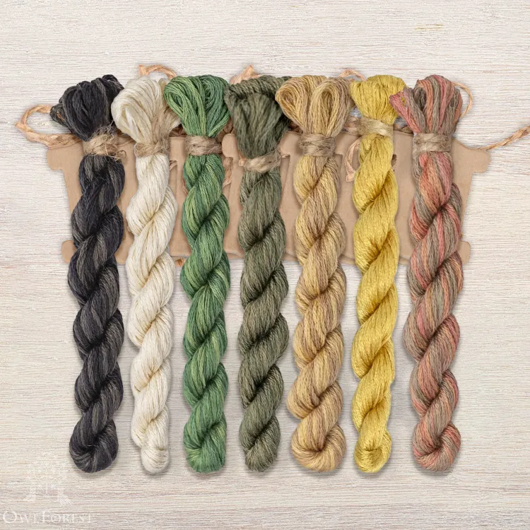 Set of OwlForest Hand-Dyed Threads for the “Chizhik-Pyzhik” Chart (DMC)
