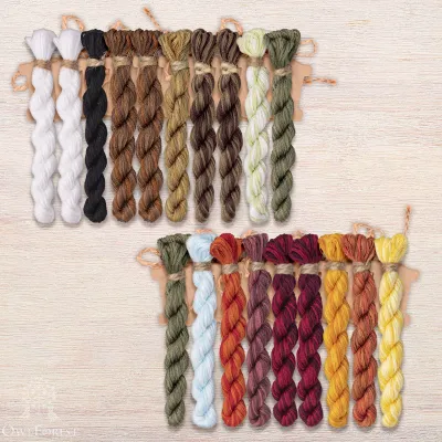 Set of OwlForest Hand-Dyed Threads for the “Moth Waltz” Chart (DMC)