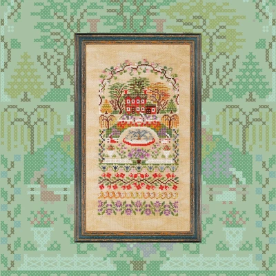 Digital embroidery chart “Courtyard with a Fountain”