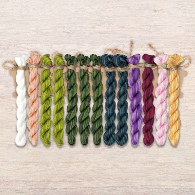 Set of OwlForest Hand-Dyed Threads for the “The Land of Nymphaea” (Thread Trade n.a. Kirov) 