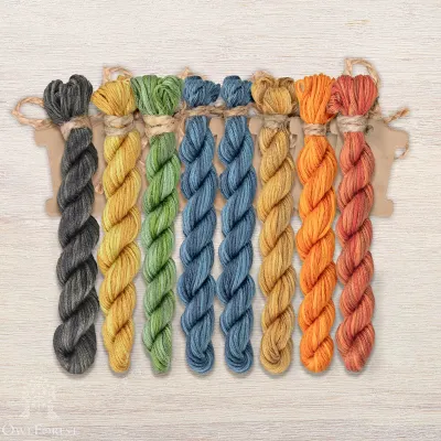 Set of OwlForest Hand-Dyed Threads for the “Bayun Cat” Chart  (Thread Trade n.a. Kirov)