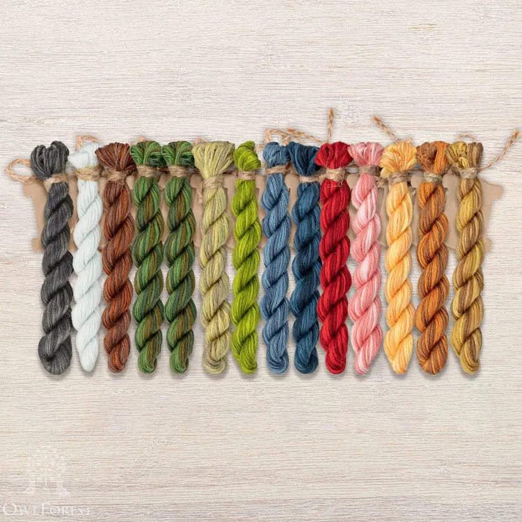 Set of OwlForest Hand-Dyed Threads for the “Relax Mood” Chart (Thread Trade n.a. Kirov)