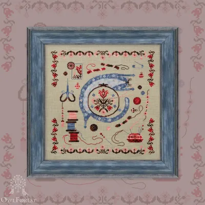 Digital embroidery chart “The Cat and the Needlework”