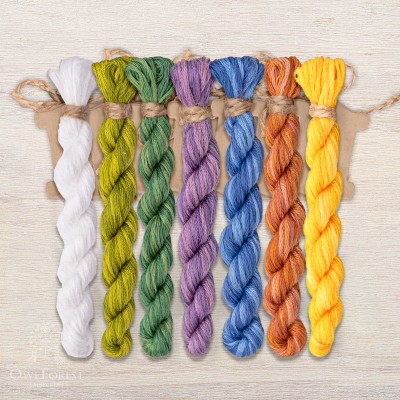Set of OwlForest Hand-Dyed Threads for the “Dandelions” Chart (DMC)