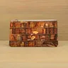 “Bookcase” Leather Zipper Pouch