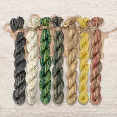 Set of OwlForest Hand-Dyed Threads for the “Chizhik-Pyzhik” Chart (Thread Trade n.a. Kirov)