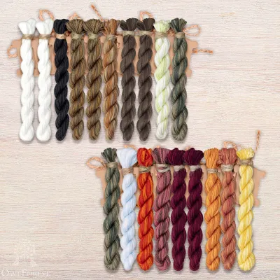 Set of OwlForest Hand-Dyed Threads for the “Moth Waltz” Chart (Thread Trade n.a. Kirov)