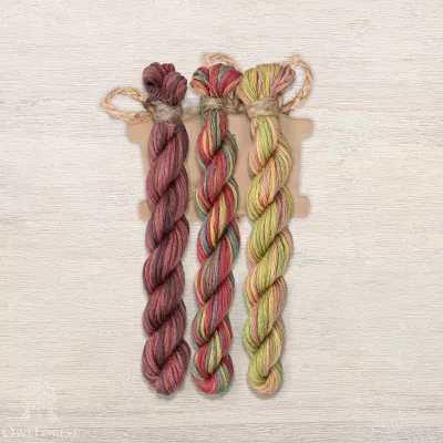 Set of OwlForest Hand-Dyed Threads for the “Maple Branch” (Thread Trade n.a. Kirov)