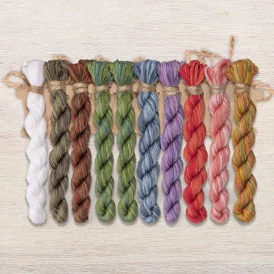 Set of OwlForest Hand-Dyed Threads for the “Courtyard with a Fountain” (DMC) 