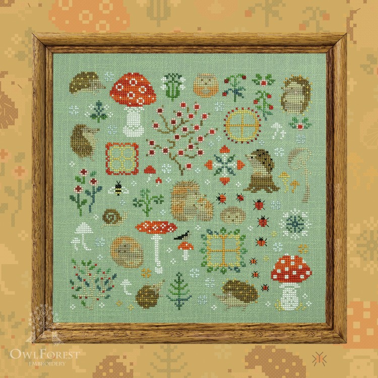Digital embroidery chart “Hedgehog Meadow”