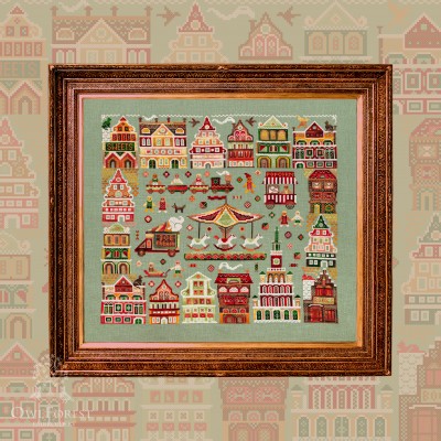Digital embroidery chart “Gingerbread Town”