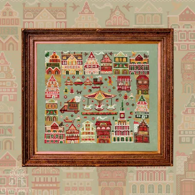 Digital embroidery chart “Gingerbread Town”