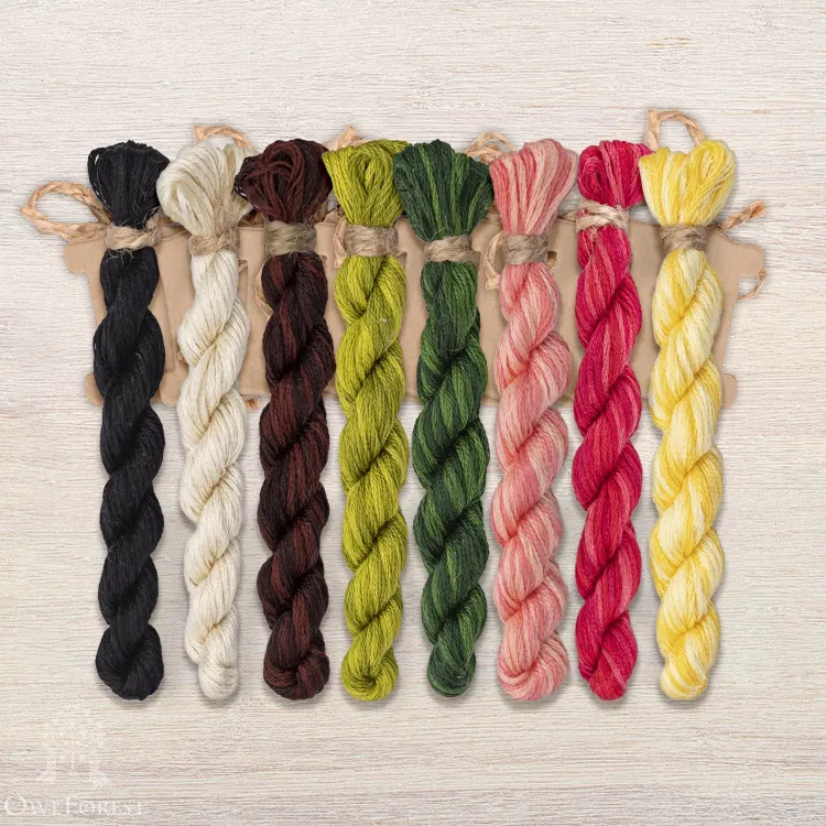 Set of OwlForest Hand-Dyed Threads for the “Toad Opera” Chart (DMC)