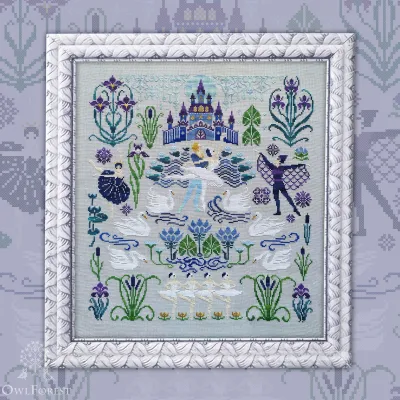 Printed embroidery chart “Swan Lake”
