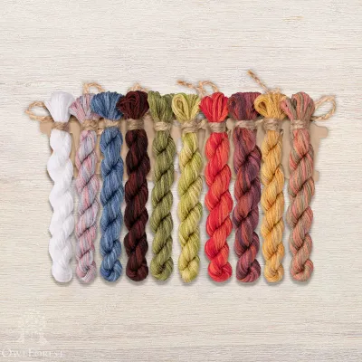 Set of OwlForest Hand-Dyed Threads for the “The Hare Family Portrait” Chart (DMC)