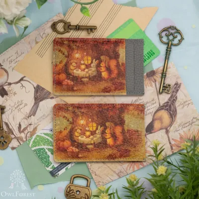 “Harvest Festival” Leather Cardholder