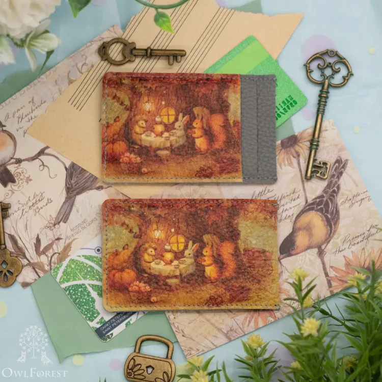 “Harvest Festival” Leather Cardholder