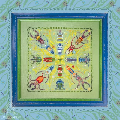 Printed embroidery chart “Bright Beetles”