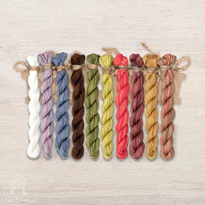 Set of OwlForest Hand-Dyed Threads for the “The Hare Family Portrait” Chart (Thread Trade n.a. Kirov)