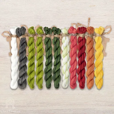 Set of OwlForest Hand-Dyed Threads for the “Watermelon Alphabet” Chart  RU (Thread Trade n.a. Kirov)