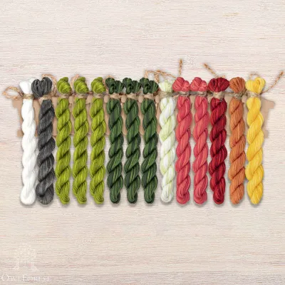 Set of OwlForest Hand-Dyed Threads for the “Watermelon Alphabet” Chart  RU (Thread Trade n.a. Kirov)