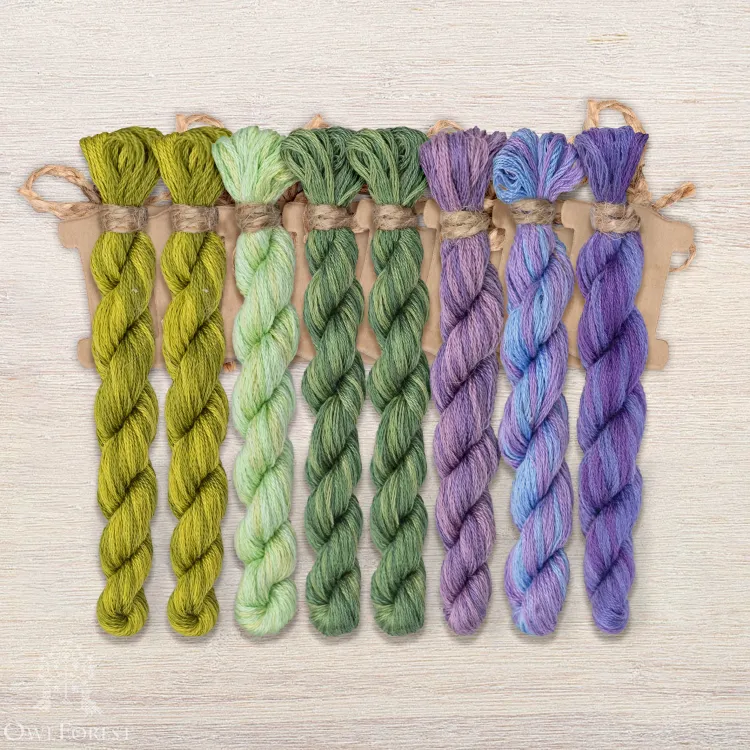 Set of OwlForest Hand-Dyed Threads for the “Ipomoea” Chart (DMC)
