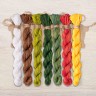 Set of OwlForest Hand-Dyed Threads for the “Harvest Season. Cucumbers” Chart (DMC)