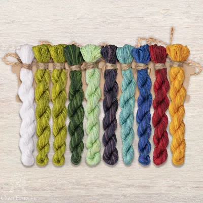 Set of OwlForest Hand-Dyed Threads for the “Bright Beetles” Chart (DMC)