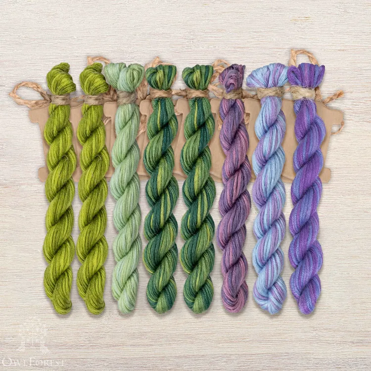 Set of OwlForest Hand-Dyed Threads for the “Ipomoea” Chart (Thread Trade n.a. Kirov)