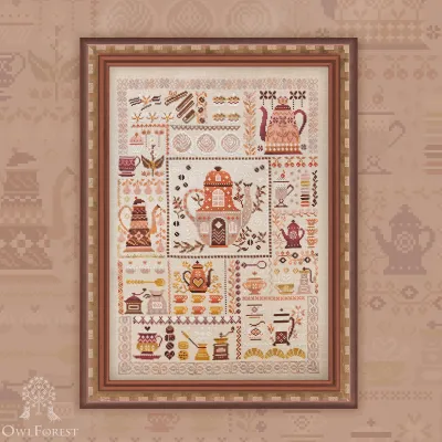 Digital embroidery chart “Coffee Sampler”