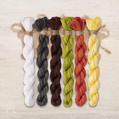 Set of OwlForest Hand-Dyed Threads for the “Dashing Beetle” Chart (DMC)